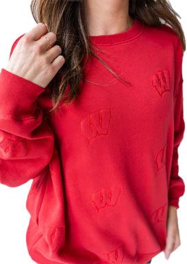 Gameday Social Women's Wisconsin Badgers Red Lantern Crew Pullover Sweatshirt product image