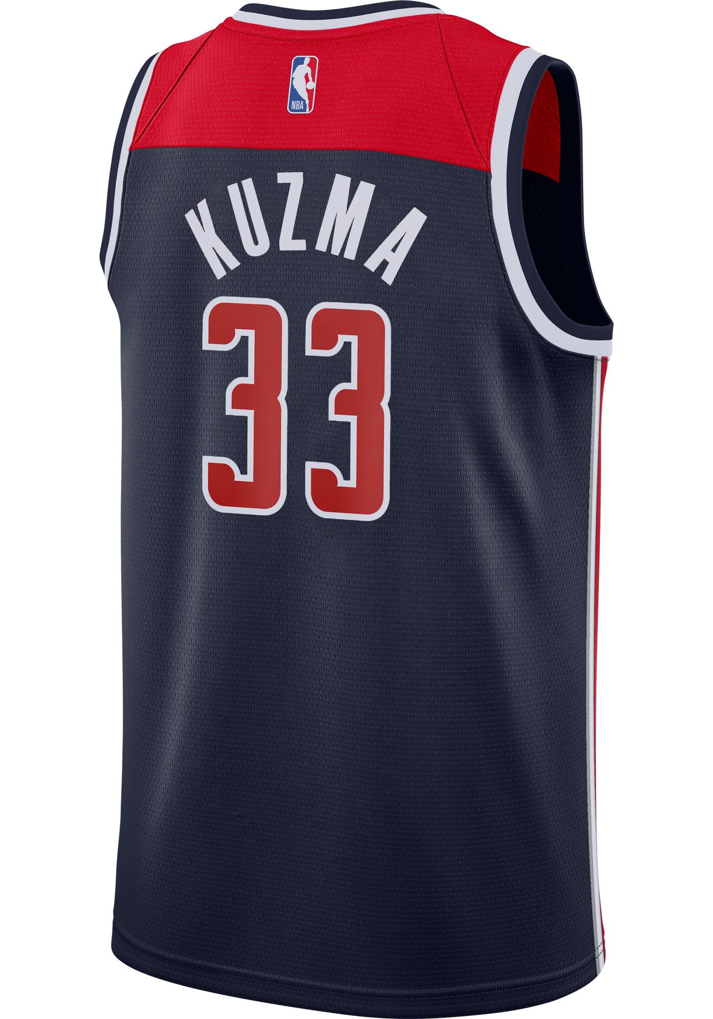 Jordan Men s Washington Wizards Kyle Kuzma 33 Navy Dri FIT Swingman Jersey Dick s Sporting Goods