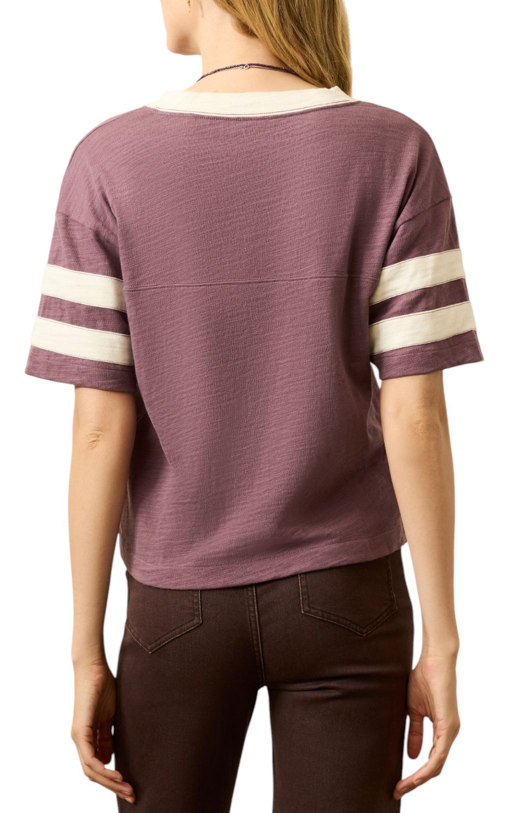 Faherty Women's Sunwashed Slub Varsity Short Sleeve T-Shirt product image