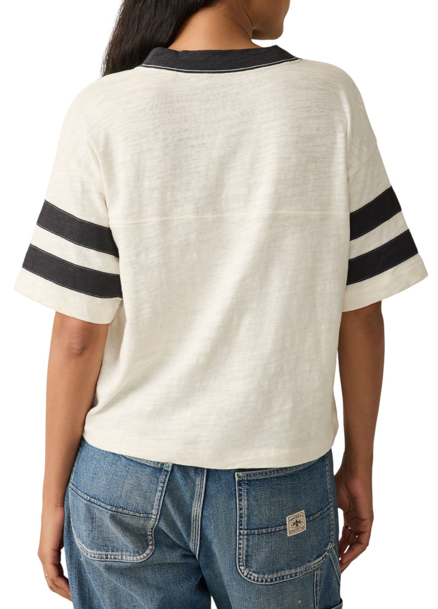 Faherty Women's Sunwashed Slub Varsity Short Sleeve T-Shirt product image