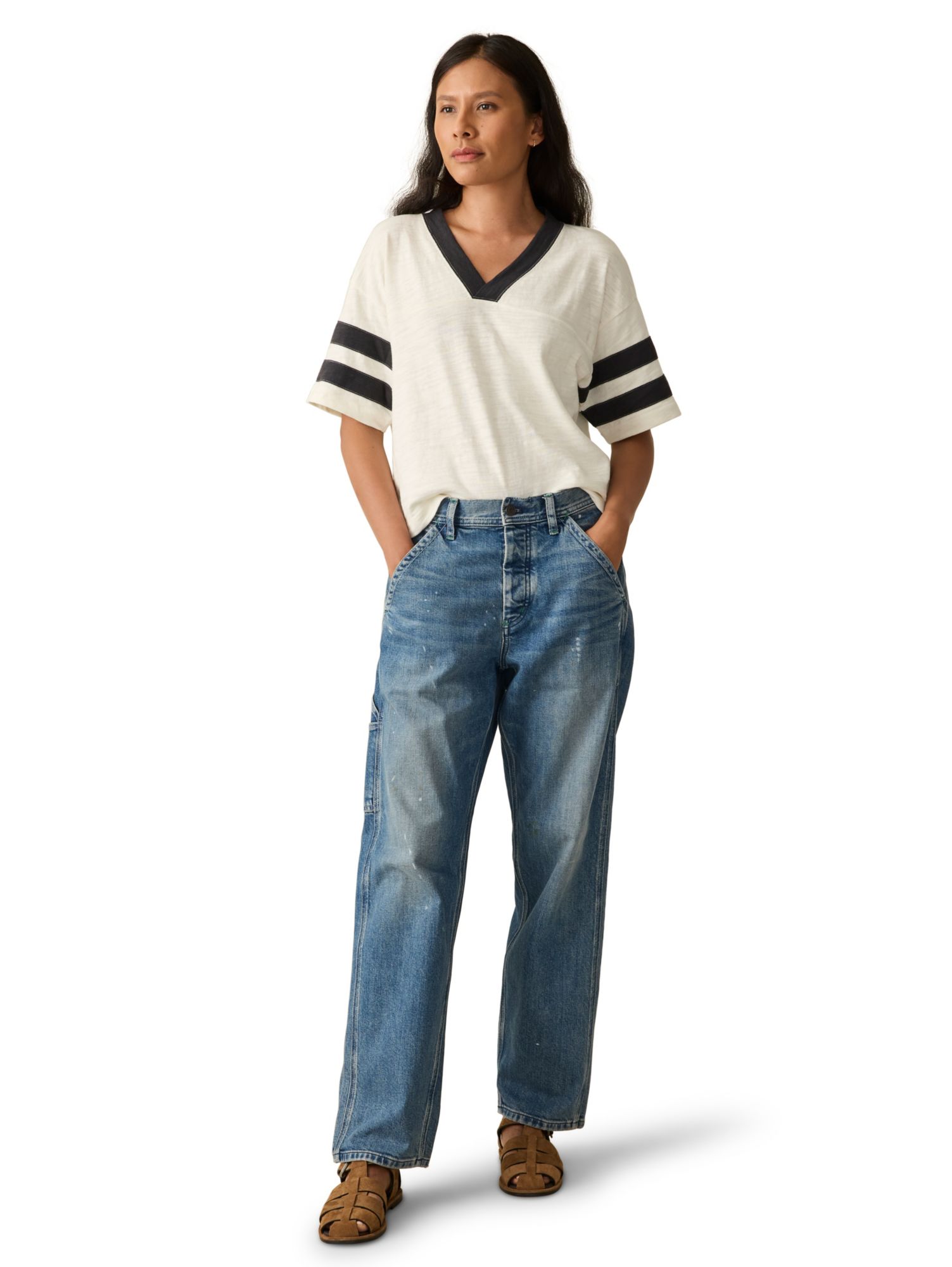 Faherty Women's Sunwashed Slub Varsity Short Sleeve T-Shirt product image