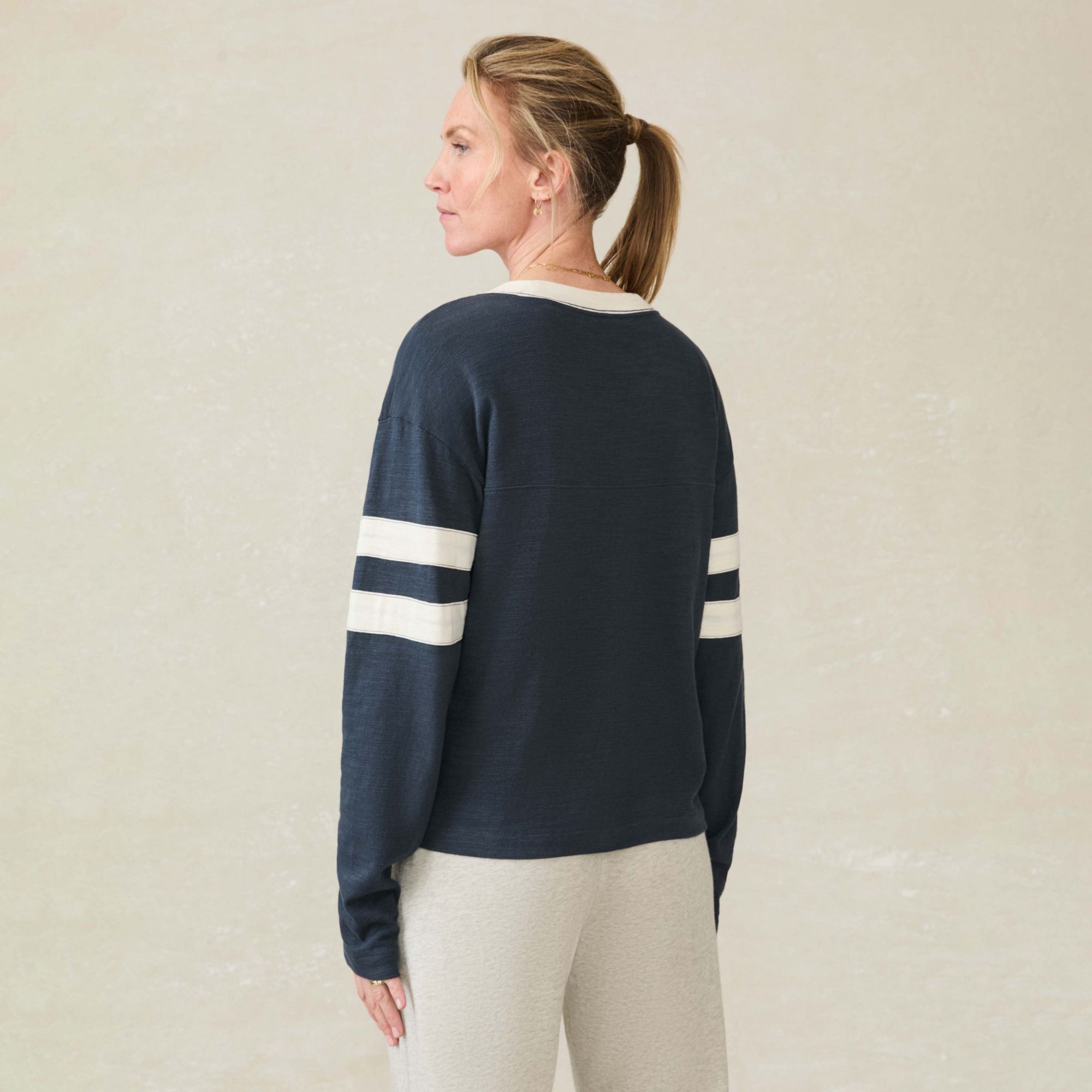 Faherty Women's Sunwashed Slub Varsity T-Shirt product image