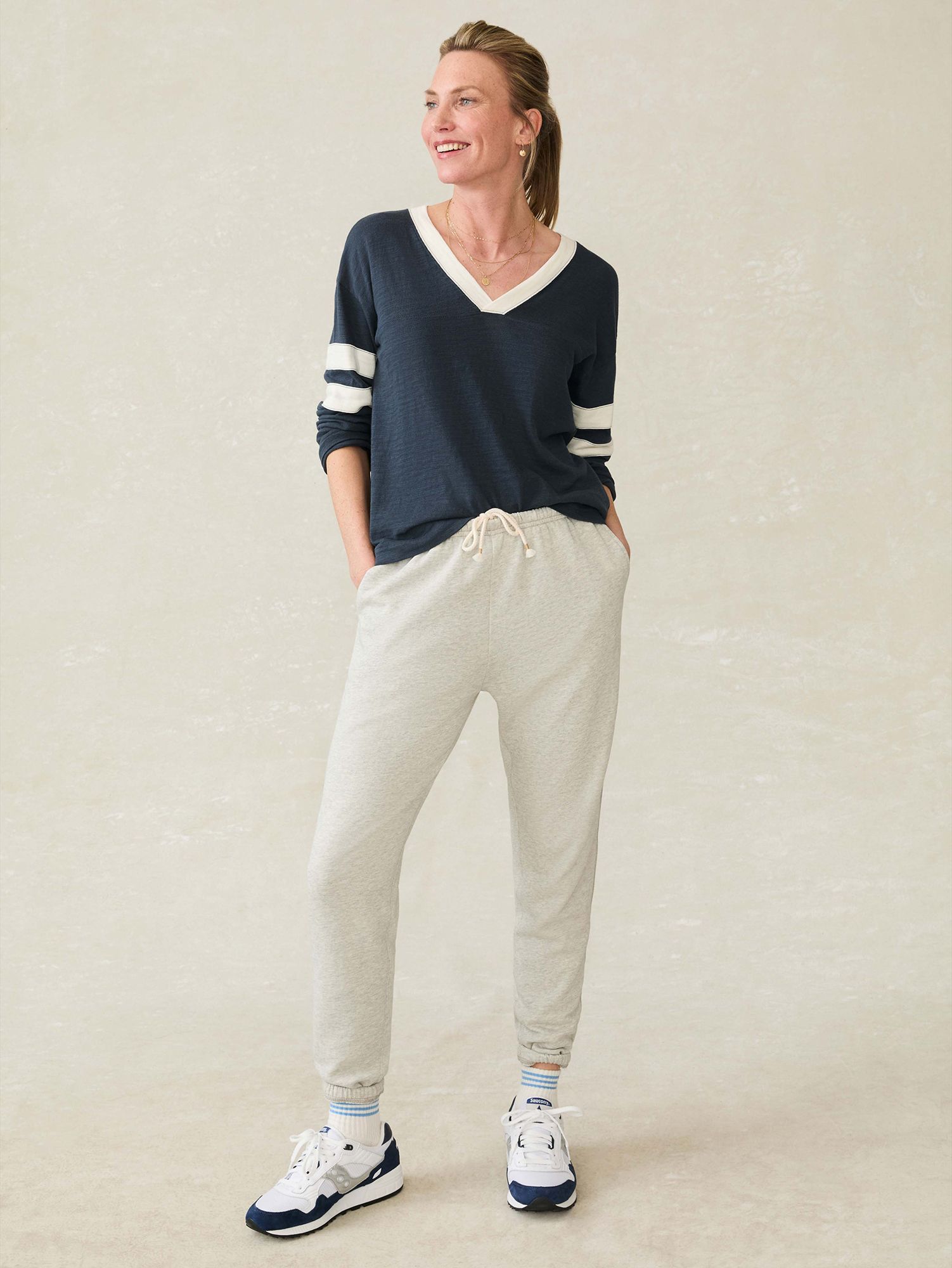 Faherty Women's Sunwashed Slub Varsity T-Shirt product image