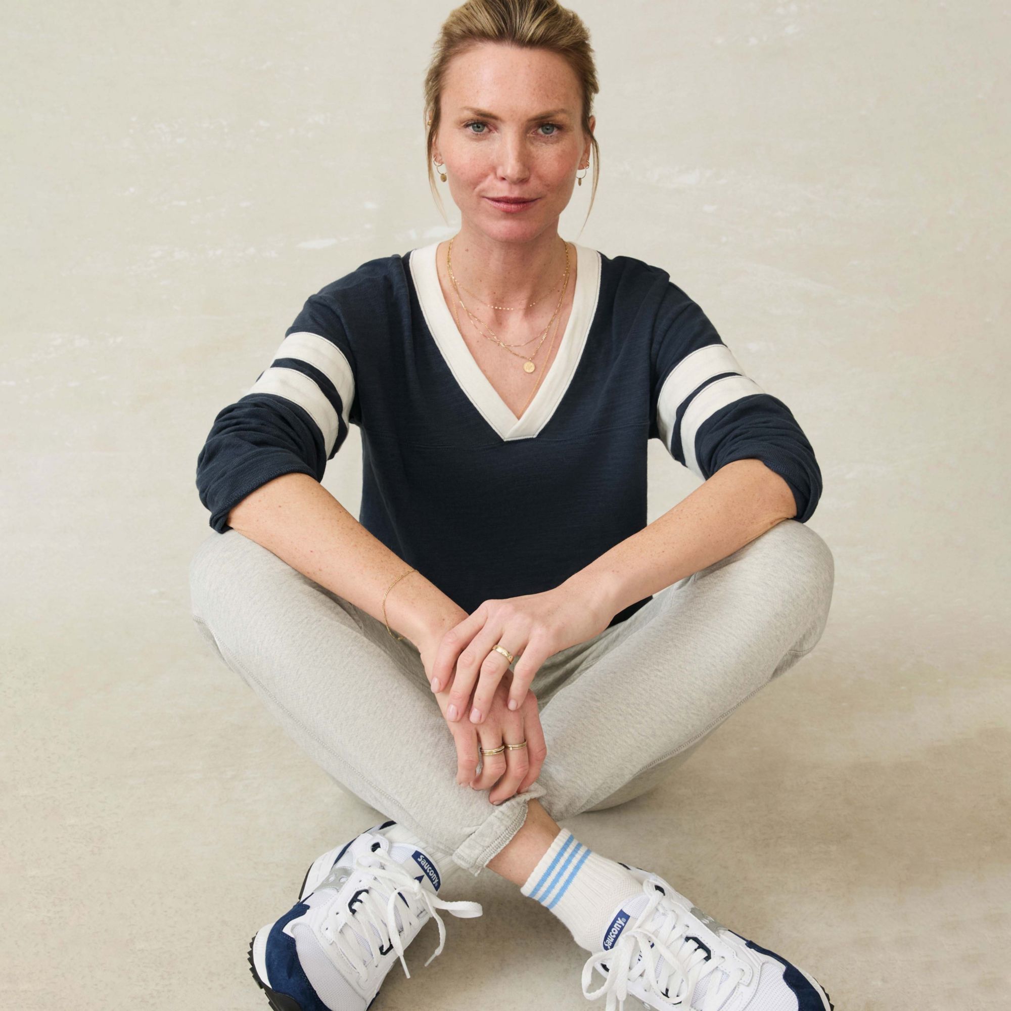 Faherty Women's Sunwashed Slub Varsity T-Shirt product image