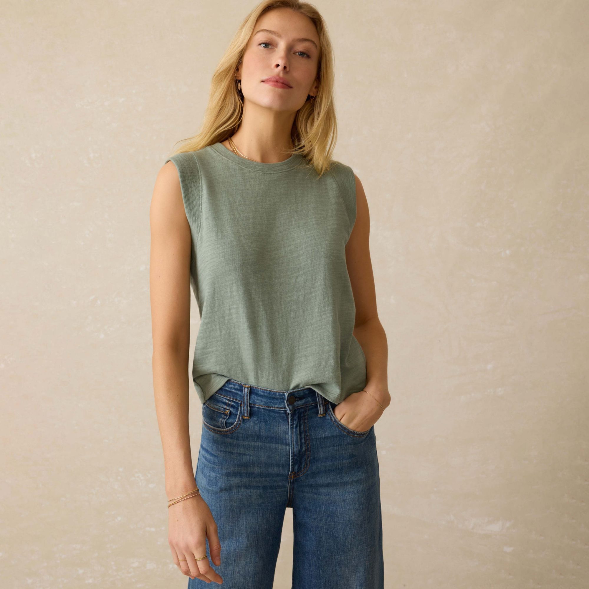 Faherty Women's Sunwashed Slub Muscle Tank product image