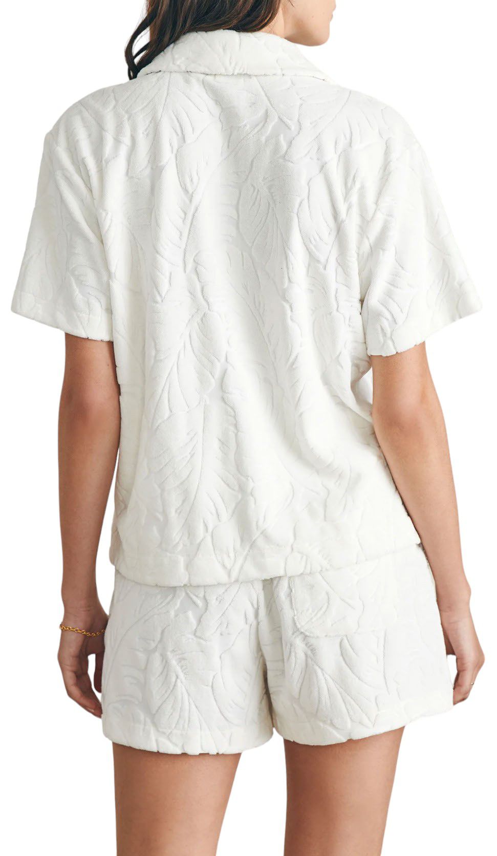 Faherty Women's Cabana Towel Terry Short-Sleeve Button Up Shirt product image