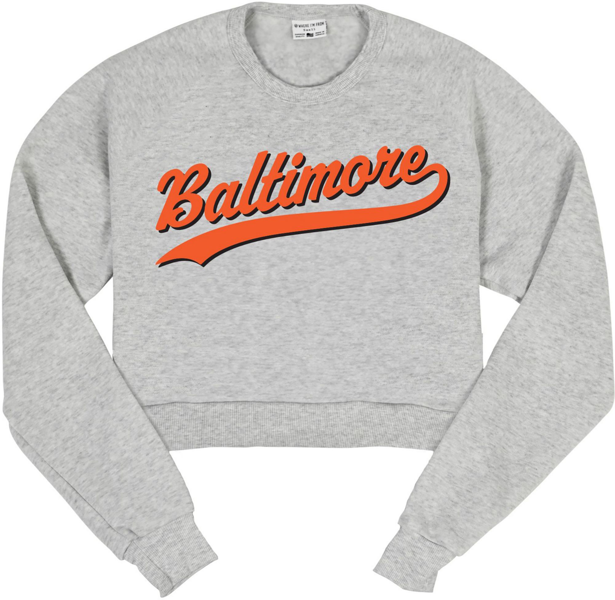 Where I'm From Women's Baltimore Ash Cropped Crewneck Sweatshirt product image
