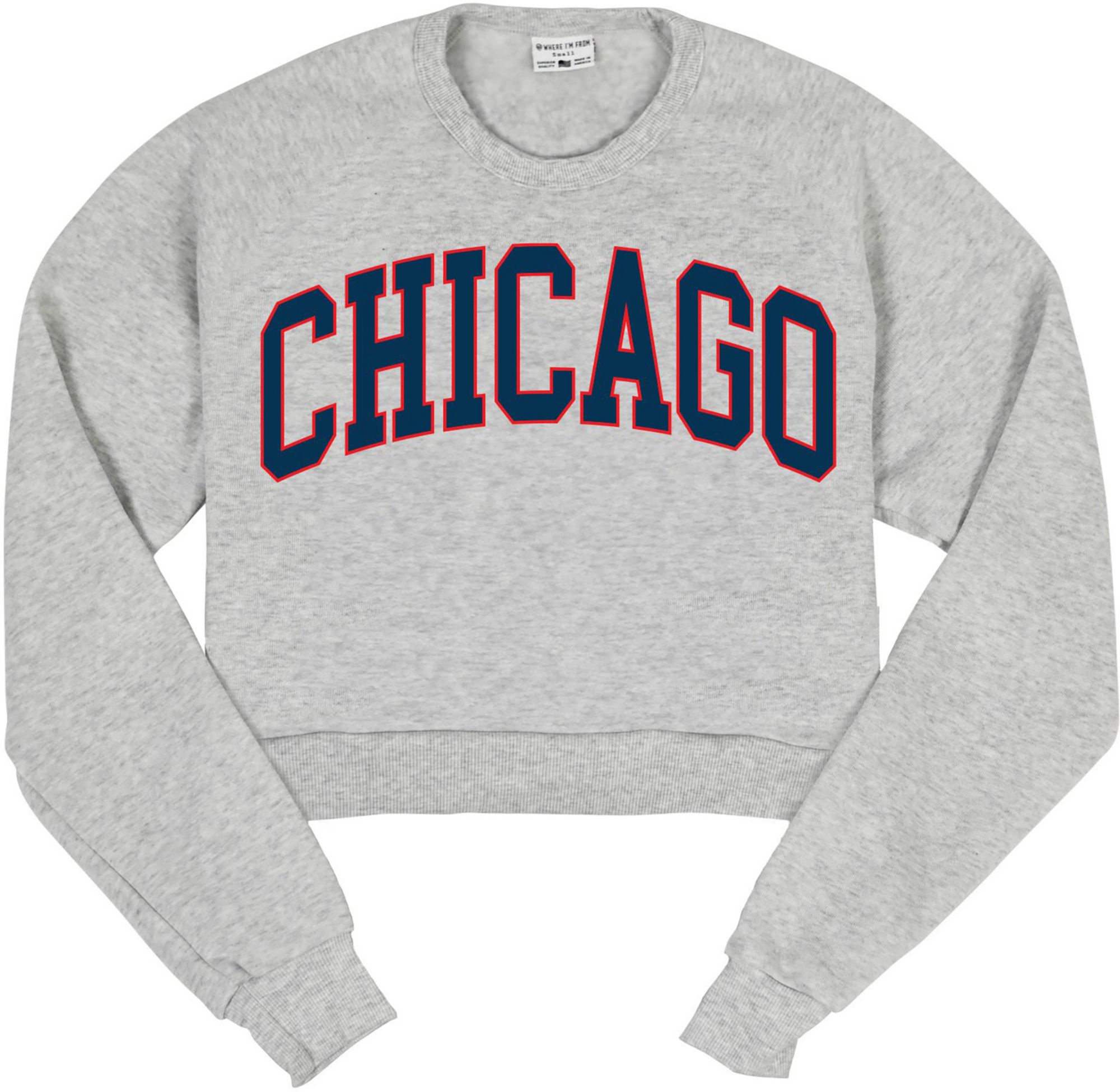 Where I'm From Women's Chicago Ash Cropped Crewneck Sweatshirt product image