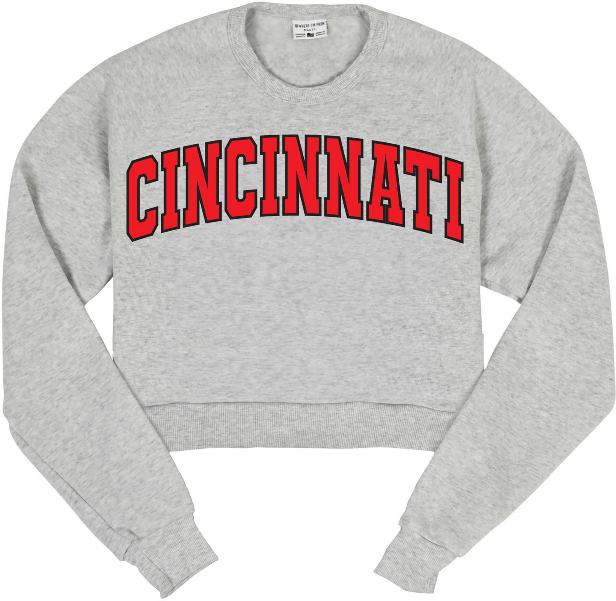 Where I'm From Women's Cincinnati Ash Cropped Crewneck Sweatshirt product image