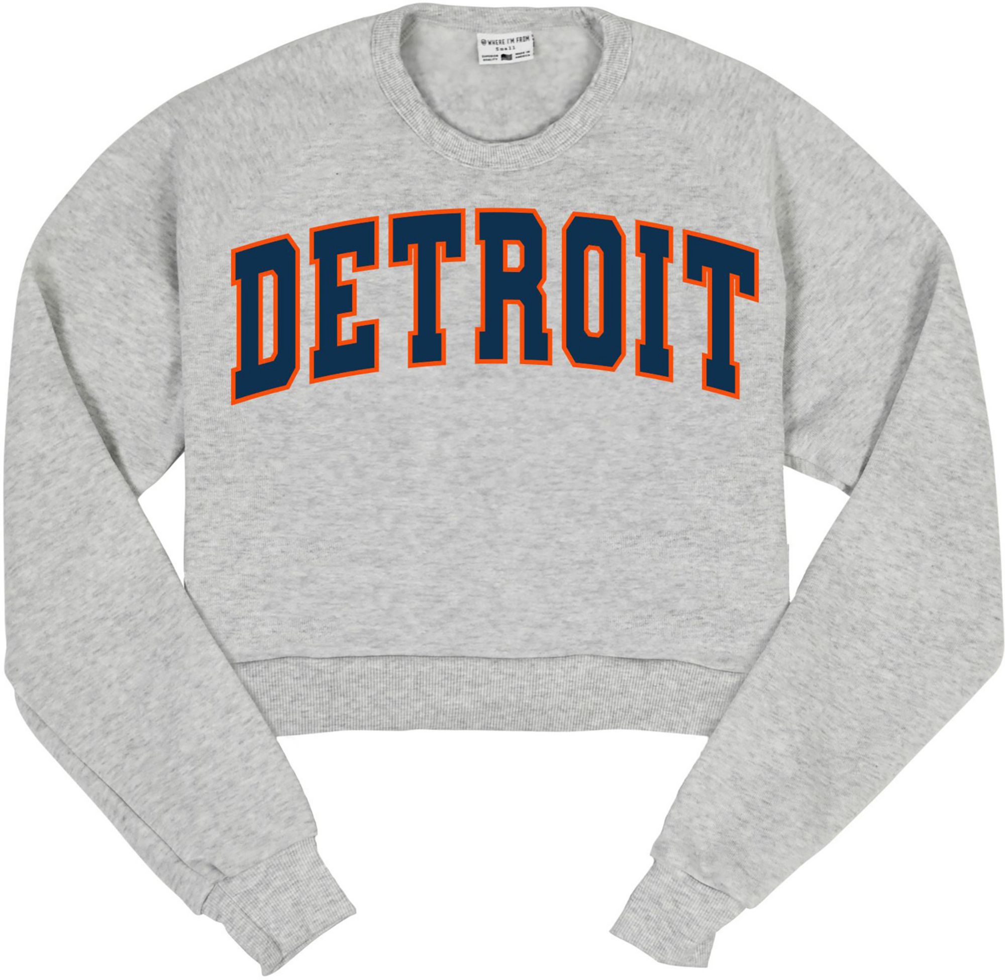 Where I'm From Women's Detroit Ash Cropped Crewneck Sweatshirt product image