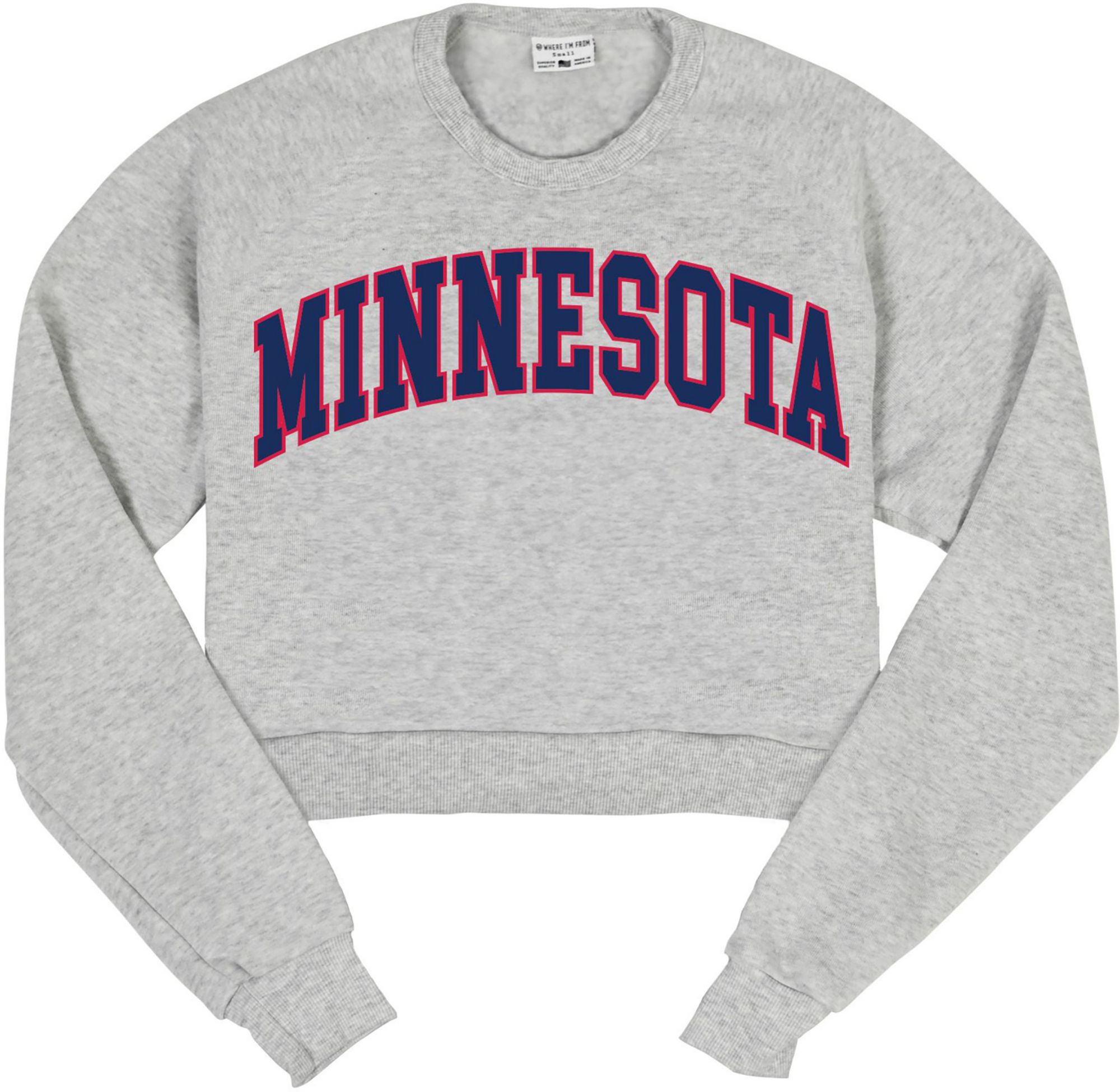Where I'm From Women's Minnesota Ash Cropped Crewneck Sweatshirt product image