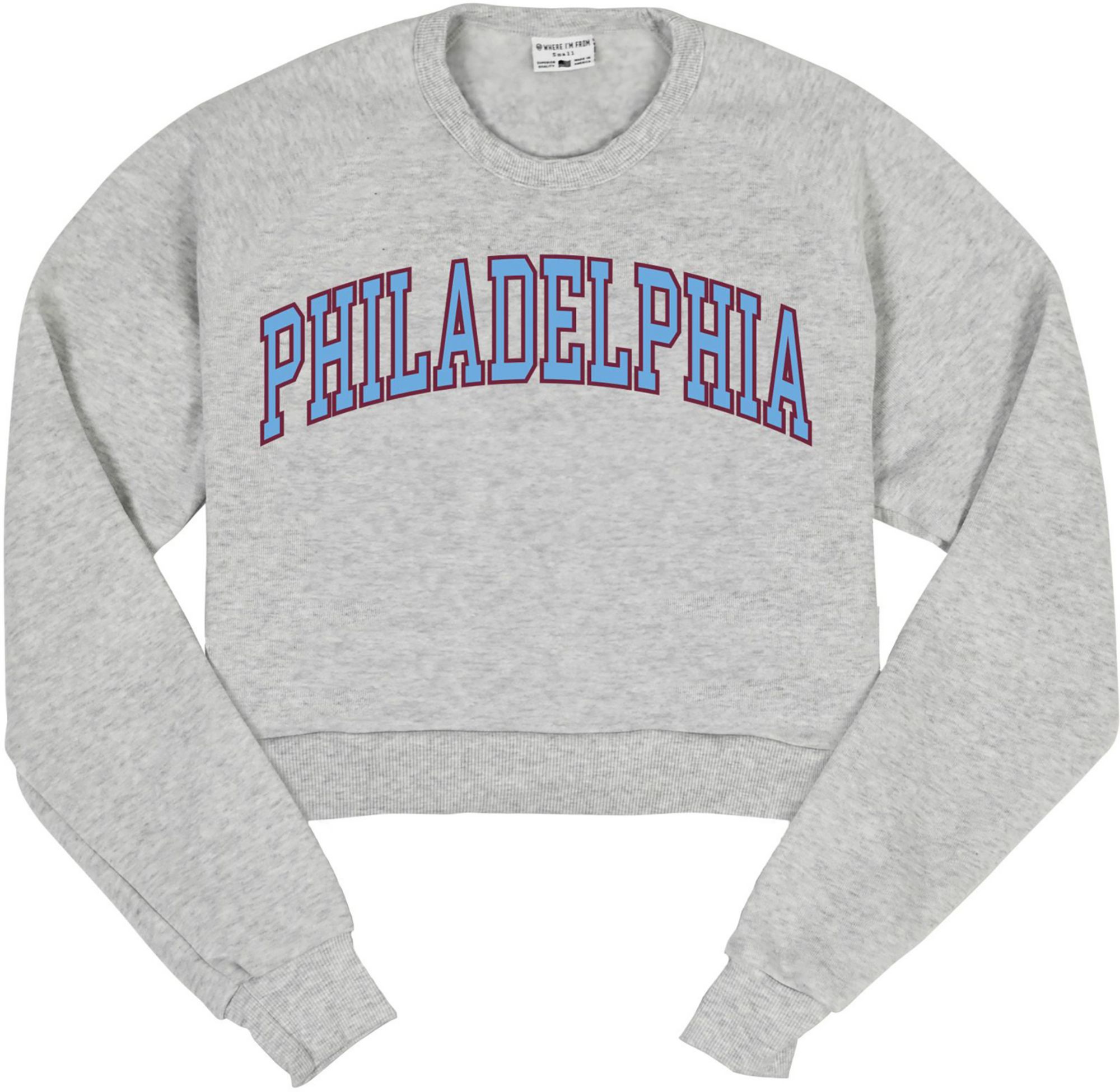 Where I'm From Women's Philadelphia Ash 2 Hit Cropped Crewneck Sweatshirt product image