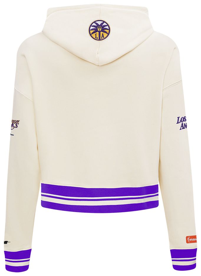 Pro Standard Women's Los Angeles Sparks Off White Retro Classic Cropped Hoodie product image