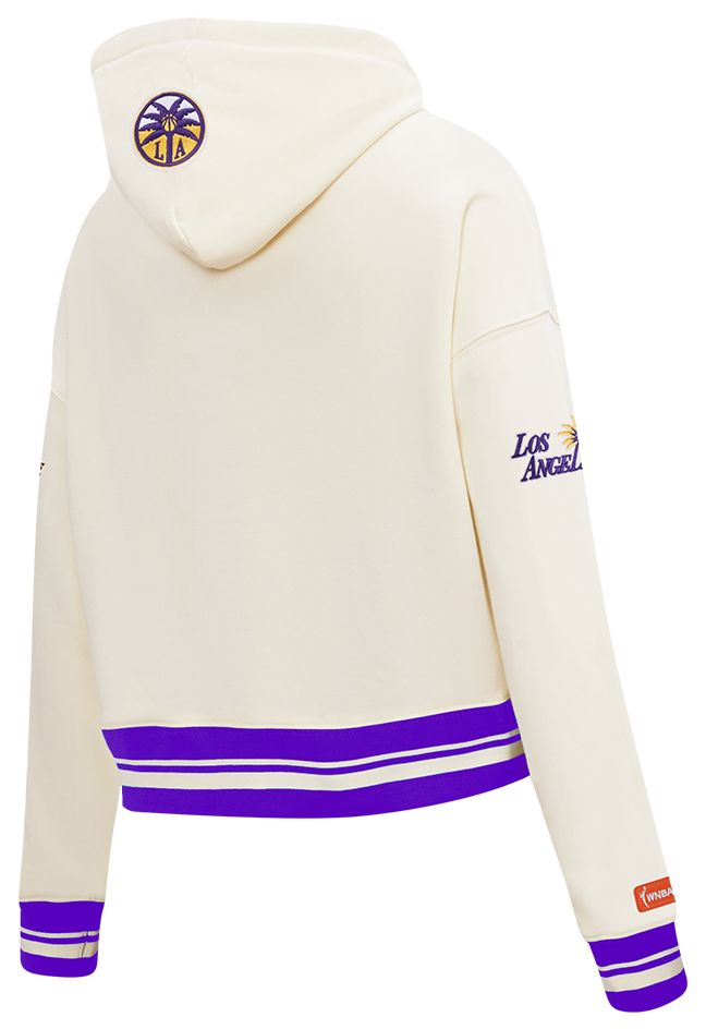 Pro Standard Women's Los Angeles Sparks Off White Retro Classic Cropped Hoodie product image