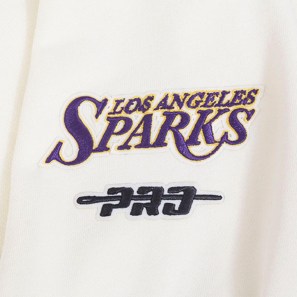 Pro Standard Women's Los Angeles Sparks Off White Retro Classic Cropped Hoodie product image