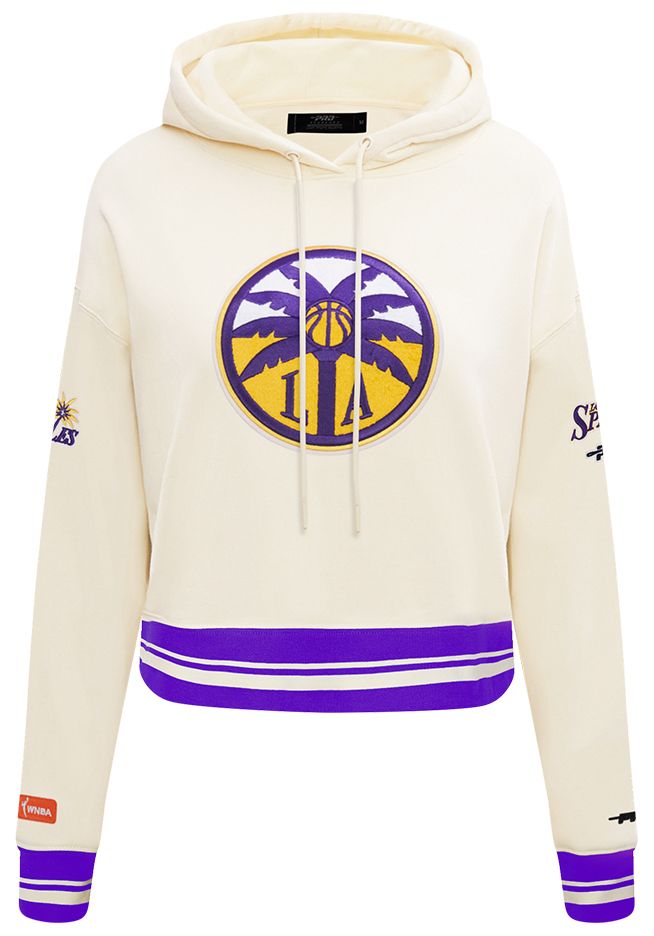 Pro Standard Women's Los Angeles Sparks Off White Retro Classic Cropped Hoodie product image
