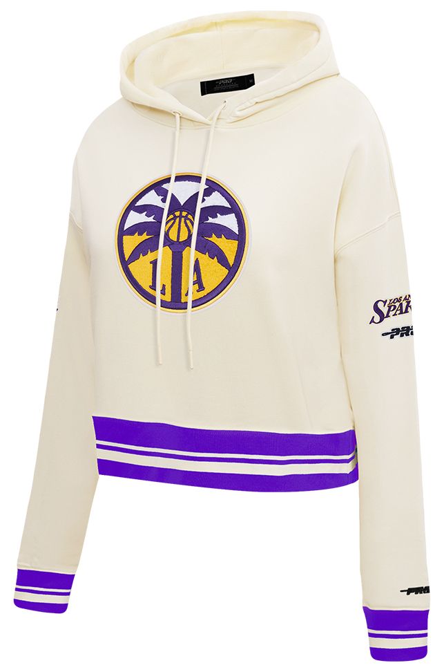 Pro Standard Women's Los Angeles Sparks Off White Retro Classic Cropped Hoodie product image