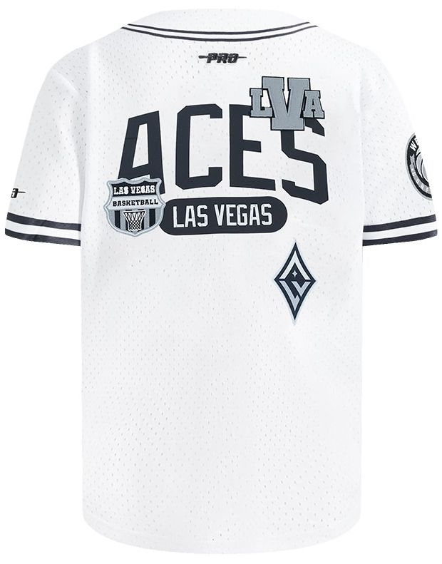 Pro Standard Youth Las Vegas Aces White Letterman Button Down Shirt product image