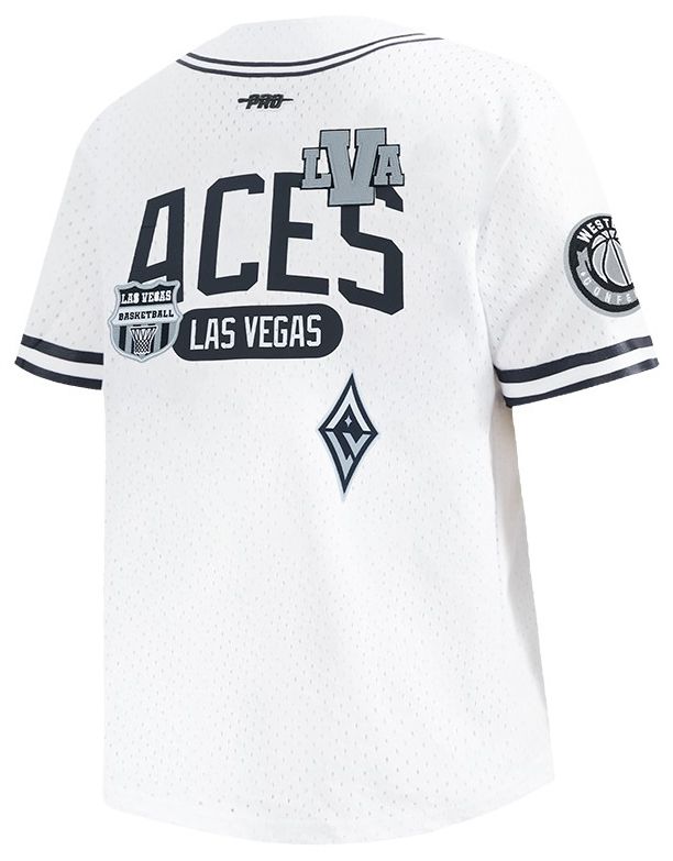 Pro Standard Youth Las Vegas Aces White Letterman Button Down Shirt product image