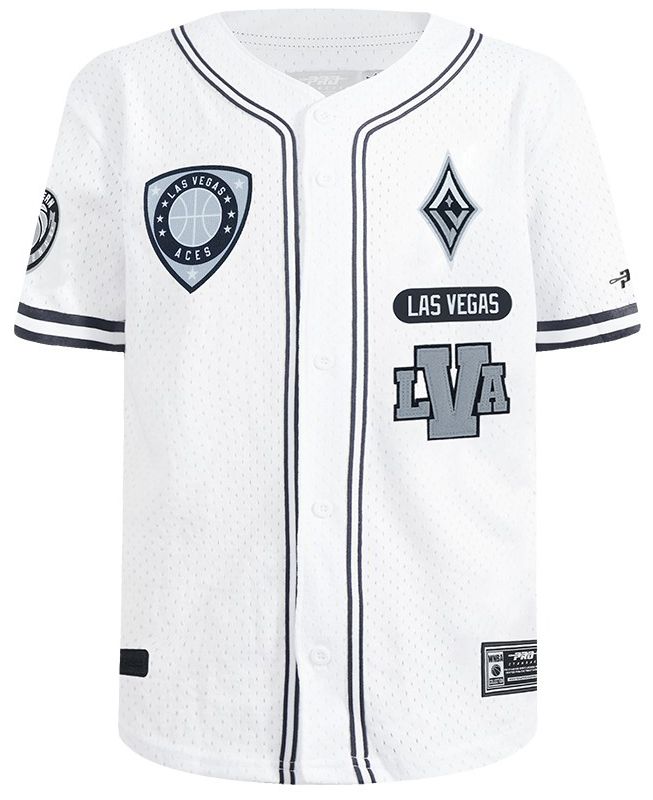 Pro Standard Youth Las Vegas Aces White Letterman Button Down Shirt product image