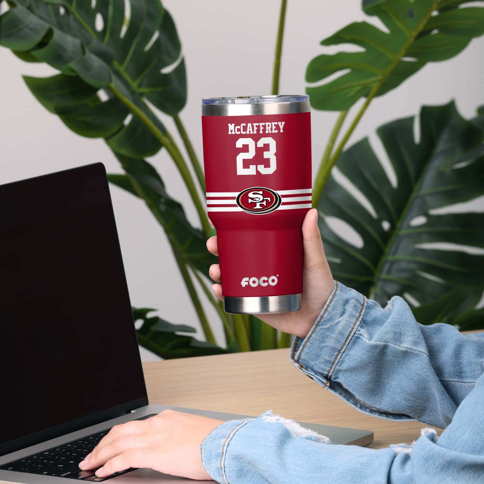 FOCO San Francisco 49ers Christian McCaffrey 30 oz. Tumbler product image