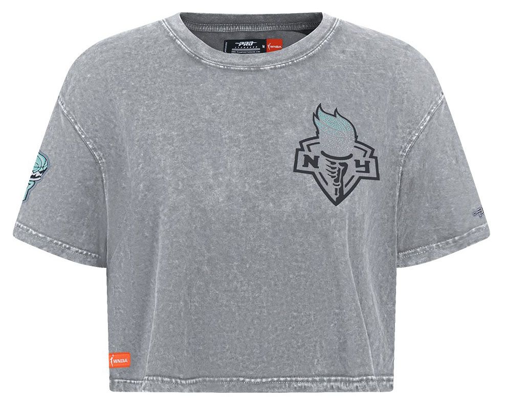 Pro Standard Women's New York Liberty Washed Grey Washed Jewel Boxy T-Shirt product image