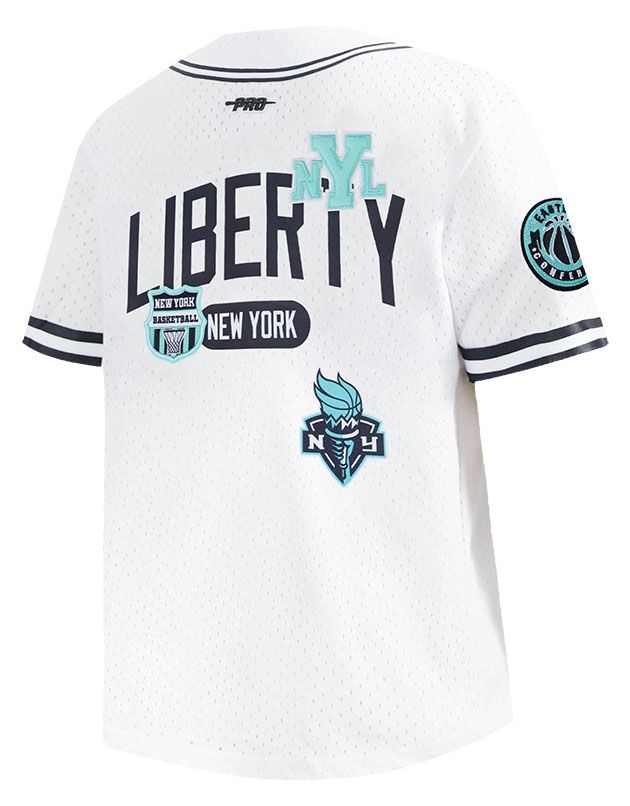 Pro Standard Youth New York Liberty White Letterman Button Down Shirt product image