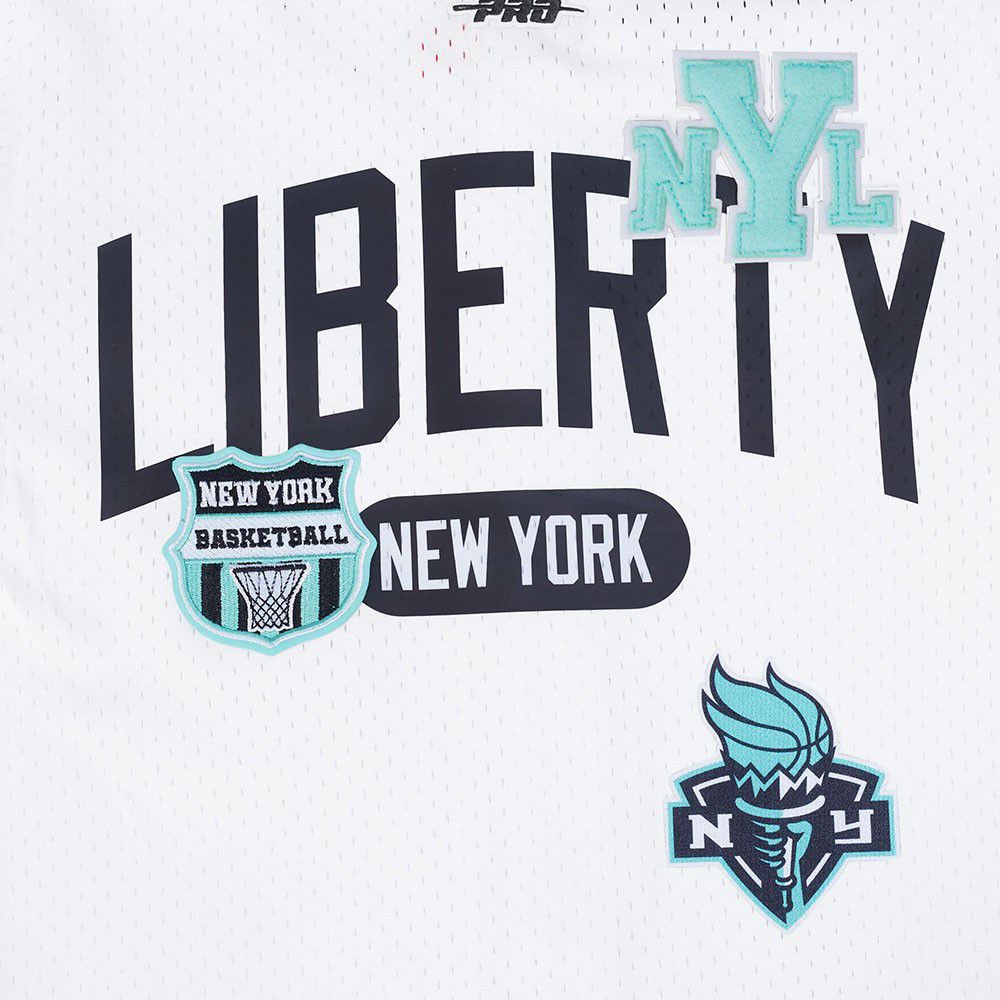 Pro Standard Youth New York Liberty White Letterman Button Down Shirt product image