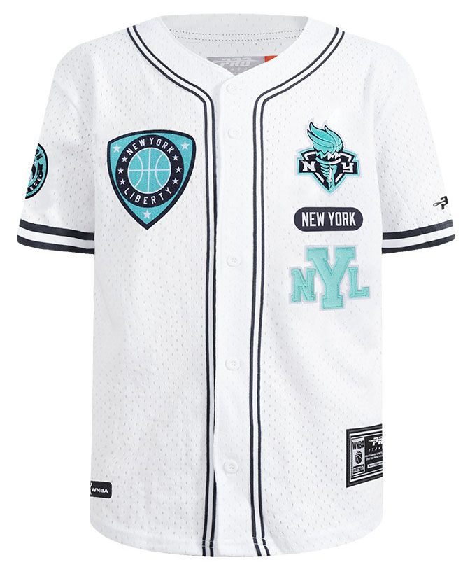 Pro Standard Youth New York Liberty White Letterman Button Down Shirt product image