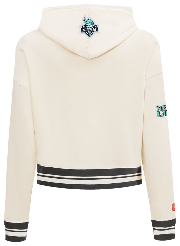 Pro Standard Women's New York Liberty Off White Retro Classic Cropped Hoodie product image