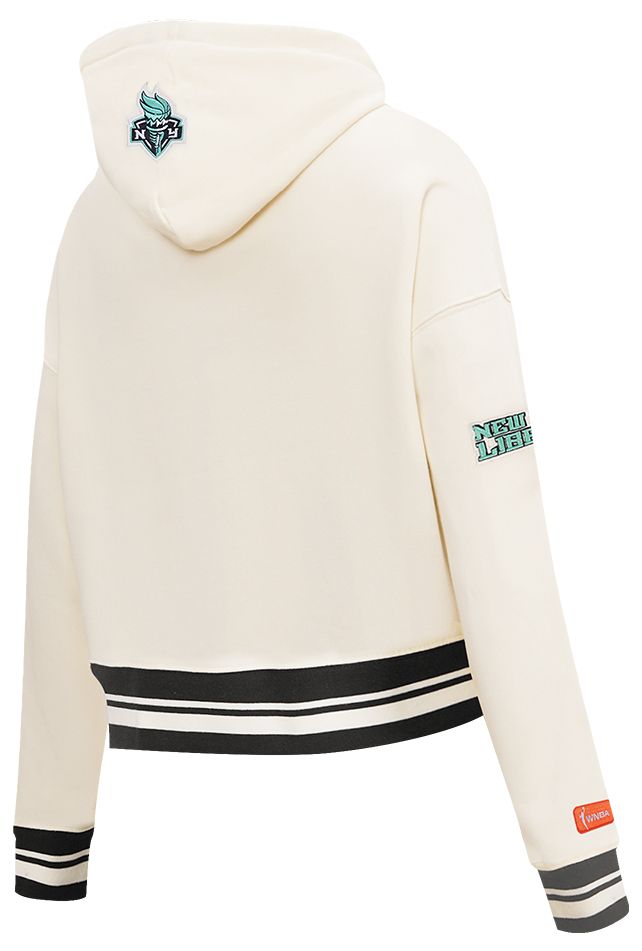 Pro Standard Women's New York Liberty Off White Retro Classic Cropped Hoodie product image