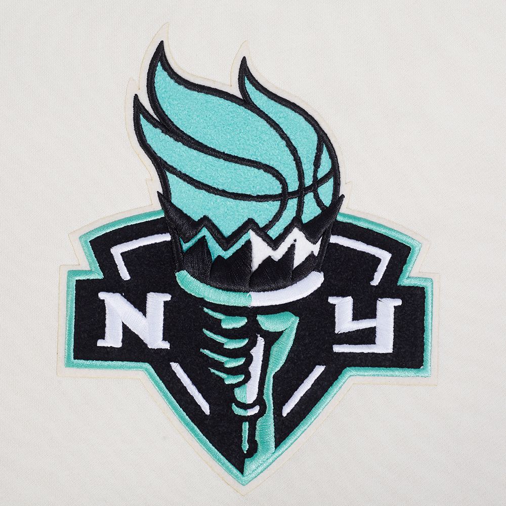 Pro Standard Women's New York Liberty Off White Retro Classic Cropped Hoodie product image