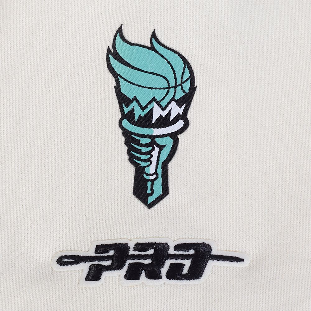 Pro Standard Women's New York Liberty Off White Retro Classic Cropped Hoodie product image