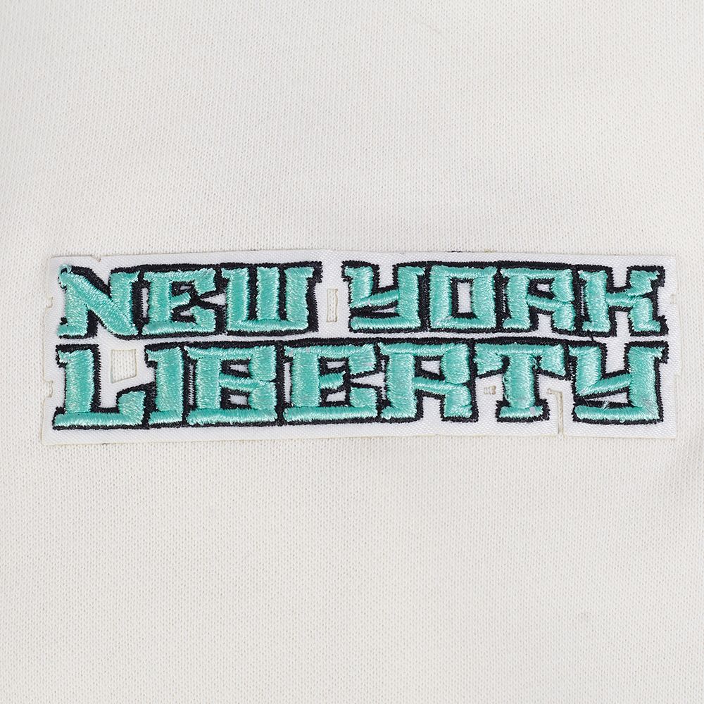 Pro Standard Women's New York Liberty Off White Retro Classic Cropped Hoodie product image