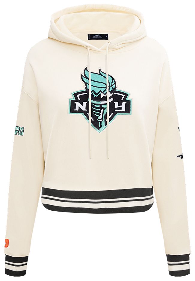 Pro Standard Women's New York Liberty Off White Retro Classic Cropped Hoodie product image