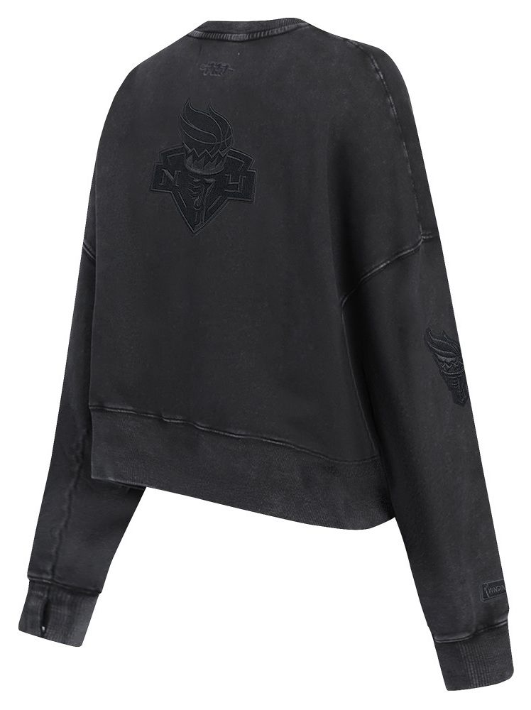 Pro Standard Women's New York Liberty Washed Black Washed Fleece Crewneck Sweatshirt product image