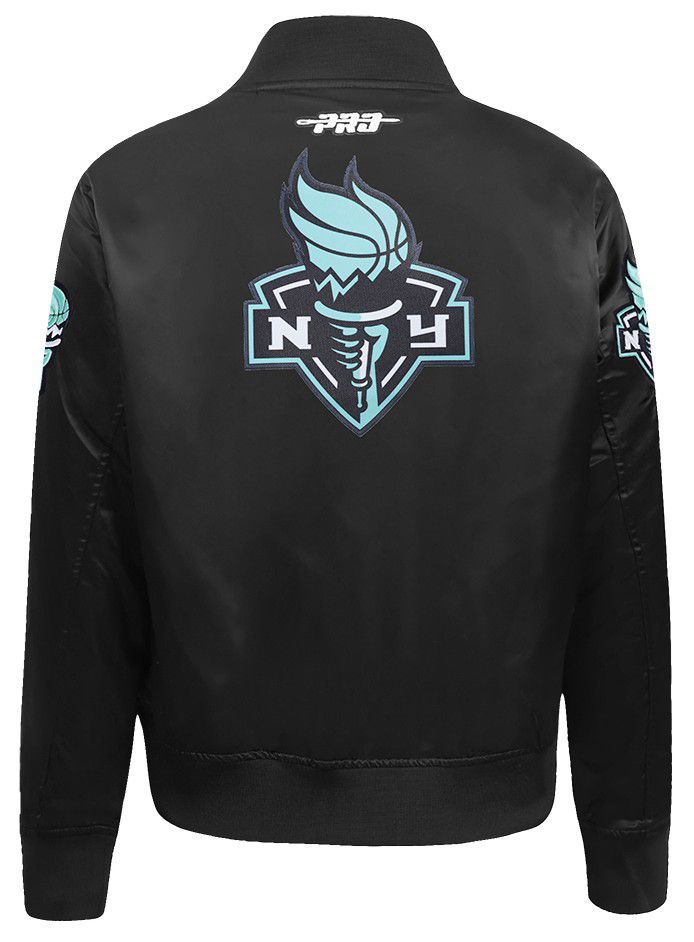 Pro Standard Women's New York Liberty Black Chenille Satin Jacket product image