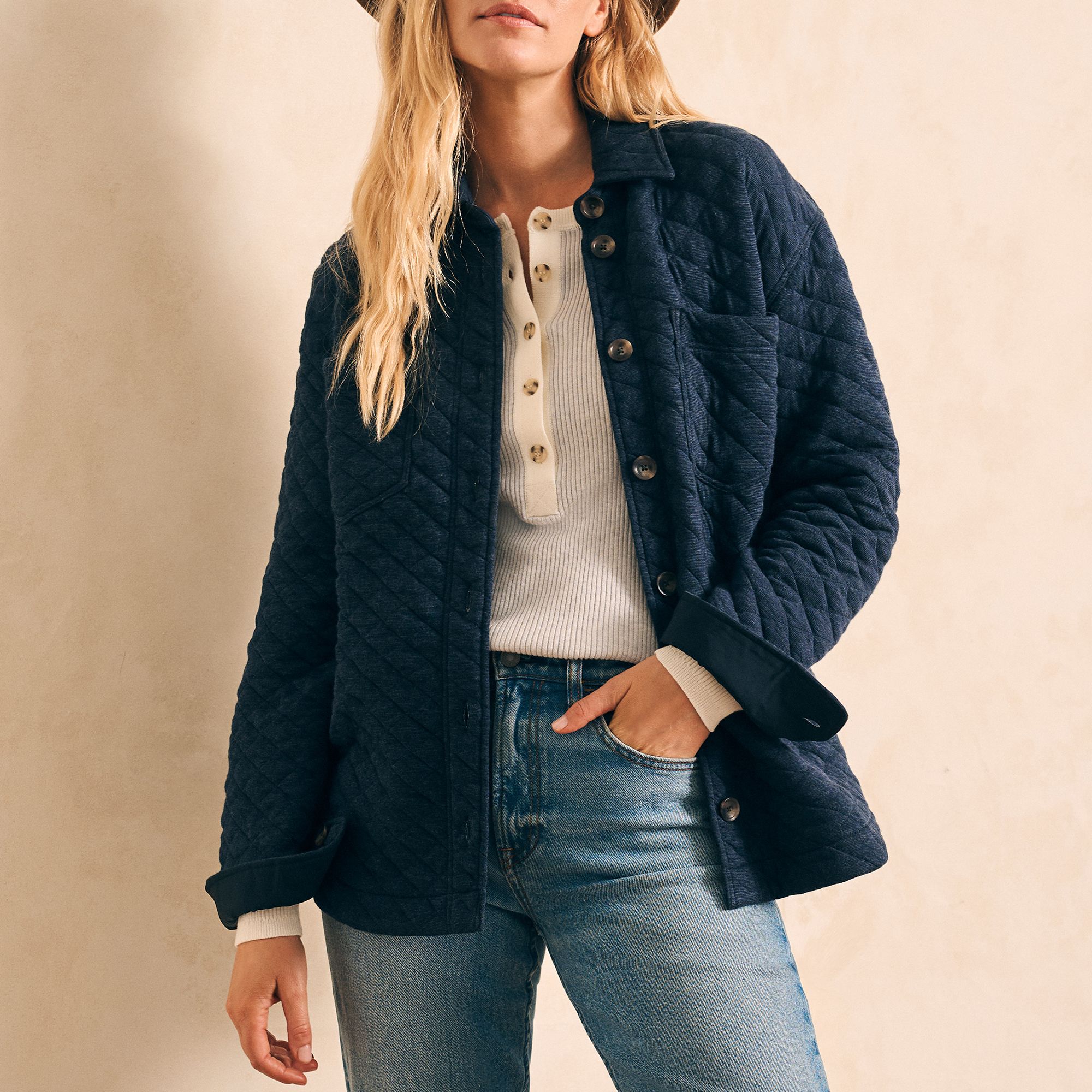 Faherty Women's Epic Quilted Fleece Overshirt product image