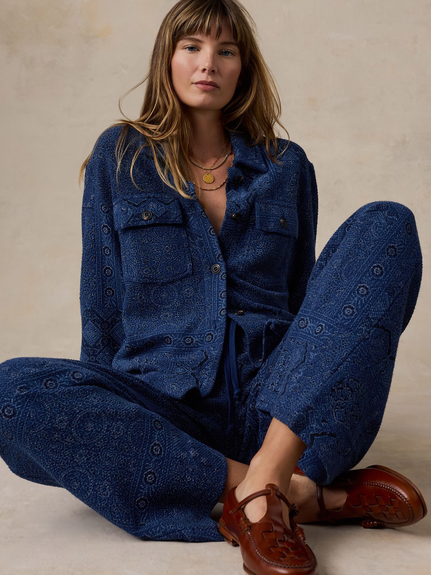 Faherty Women's Twill Terry Shirt Jacket product image