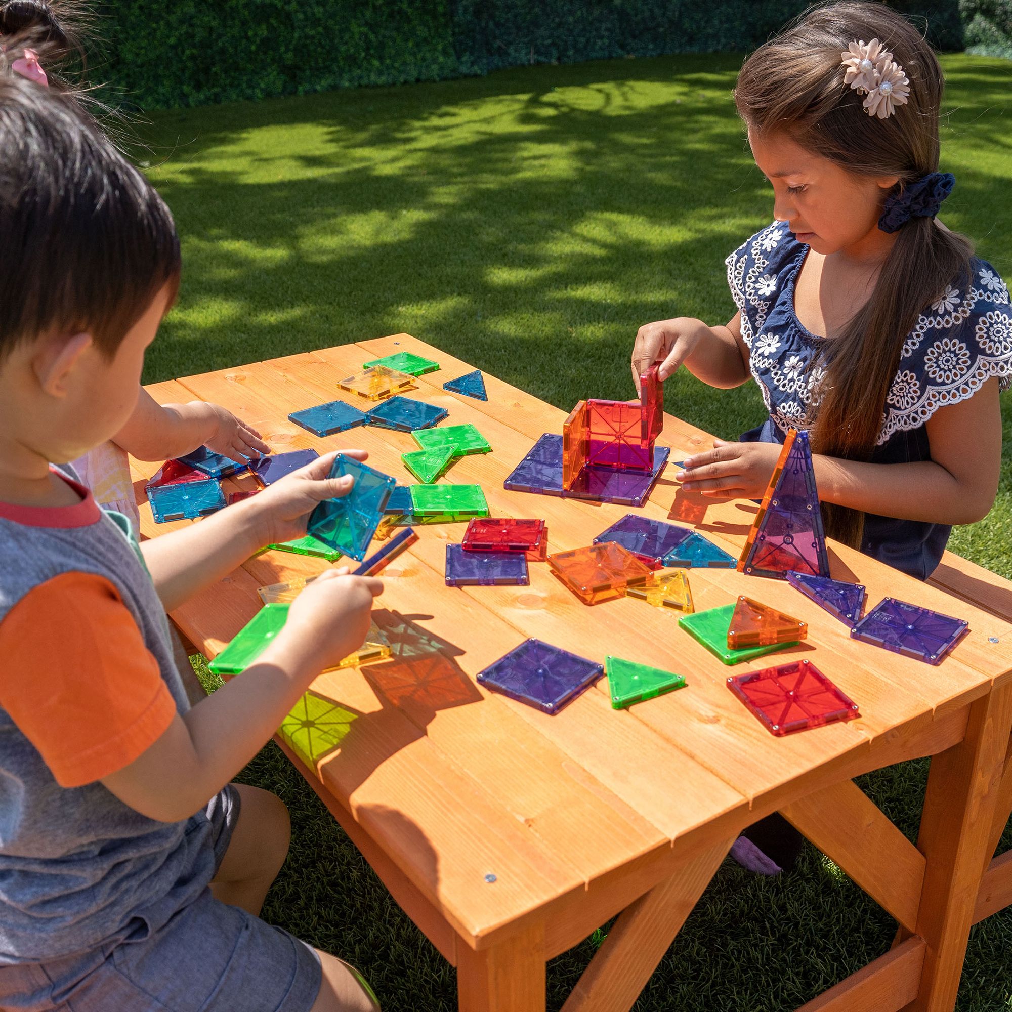 Sportspower Kids' Wooden Table with Separated Benches