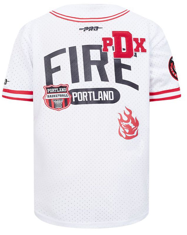 Pro Standard Youth Portland Fire White Letterman Button Down Shirt product image