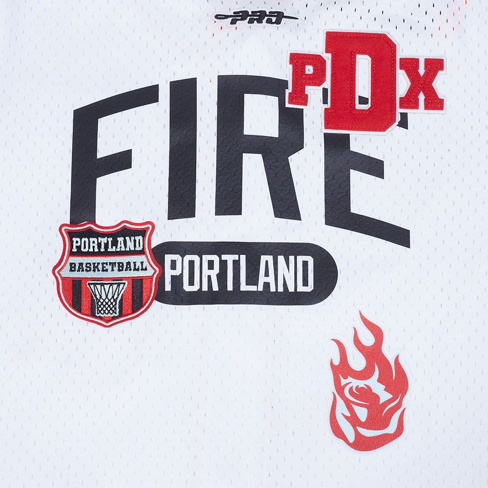 Pro Standard Youth Portland Fire White Letterman Button Down Shirt product image