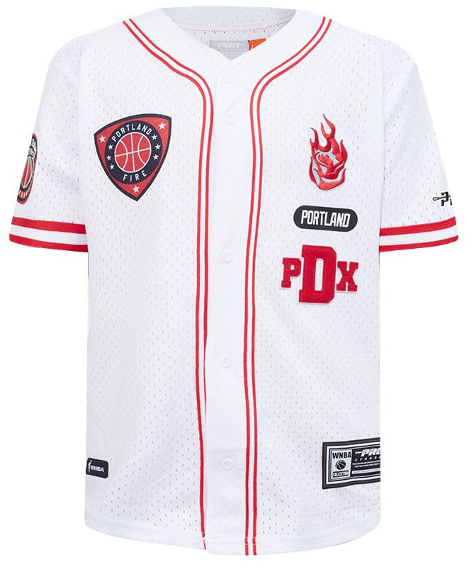 Pro Standard Youth Portland Fire White Letterman Button Down Shirt product image