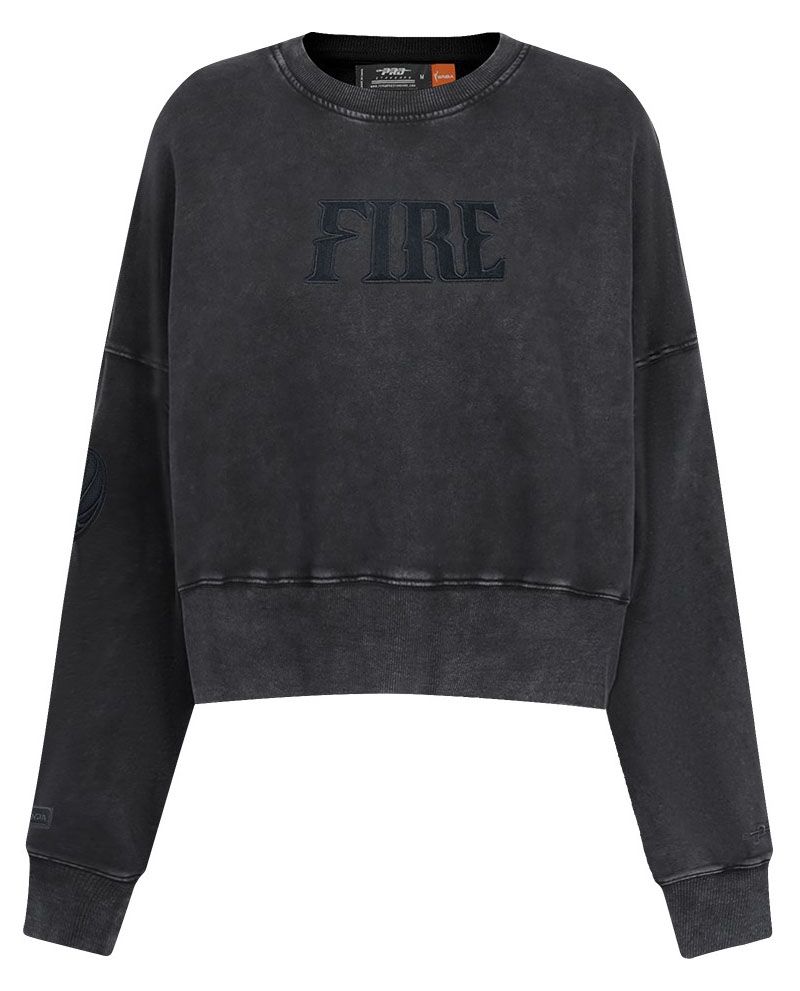 Pro Standard Women's Portland Fire Washed Black Washed Fleece Crewneck Sweatshirt product image