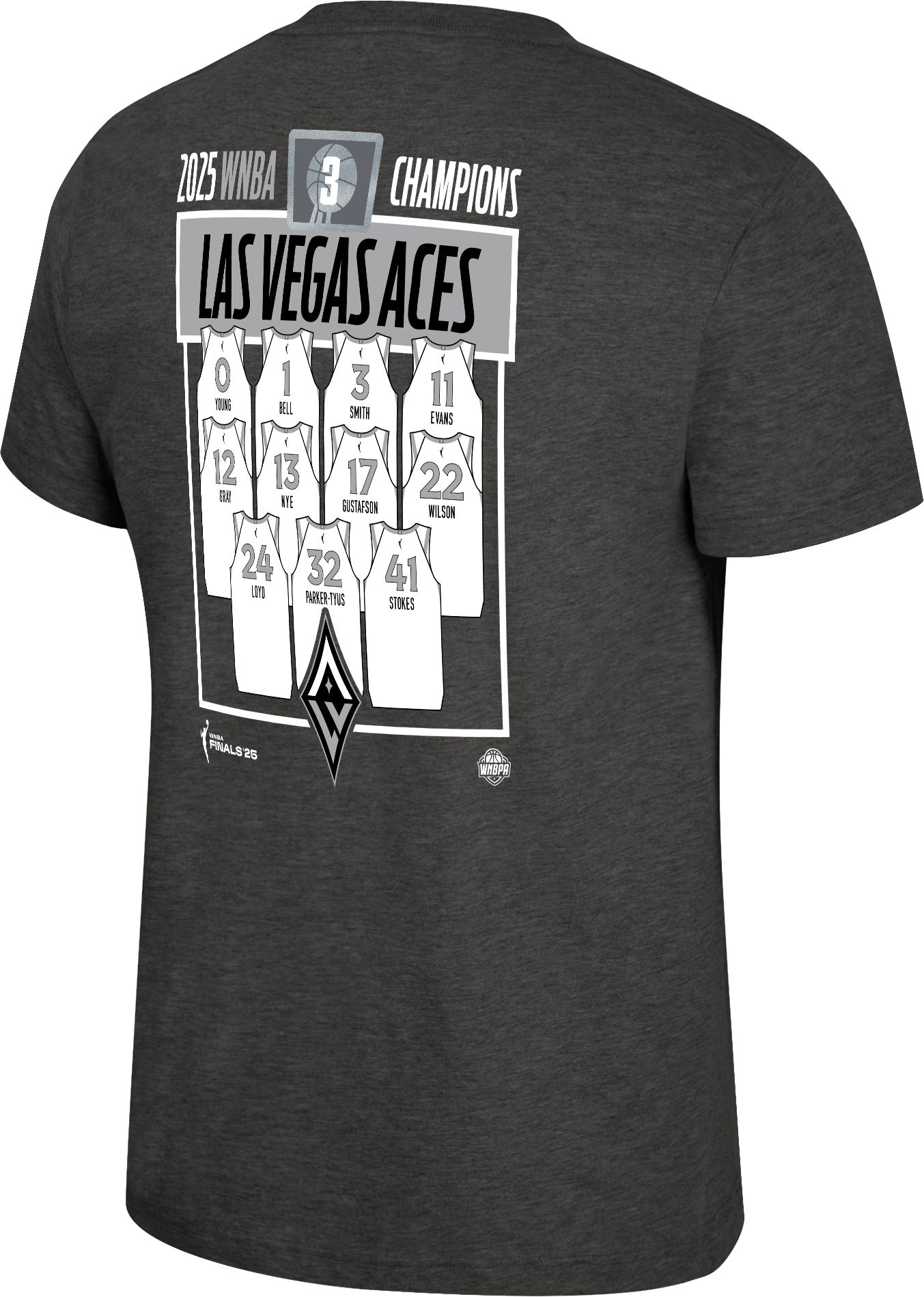 Stadium Essentials Adult 2025 WNBA Champions Las Vegas Aces Roster T-Shirt product image