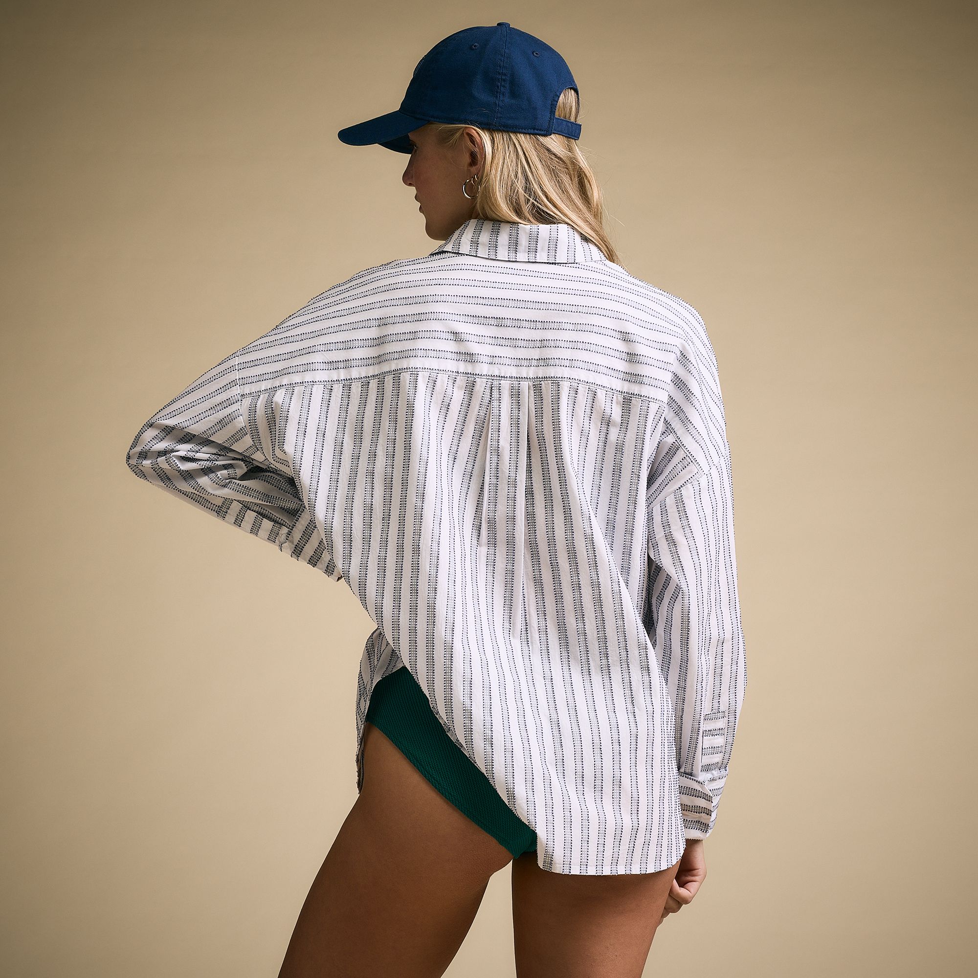 CALIA Women's Swim Button Down Pocket Stripe Shirt product image