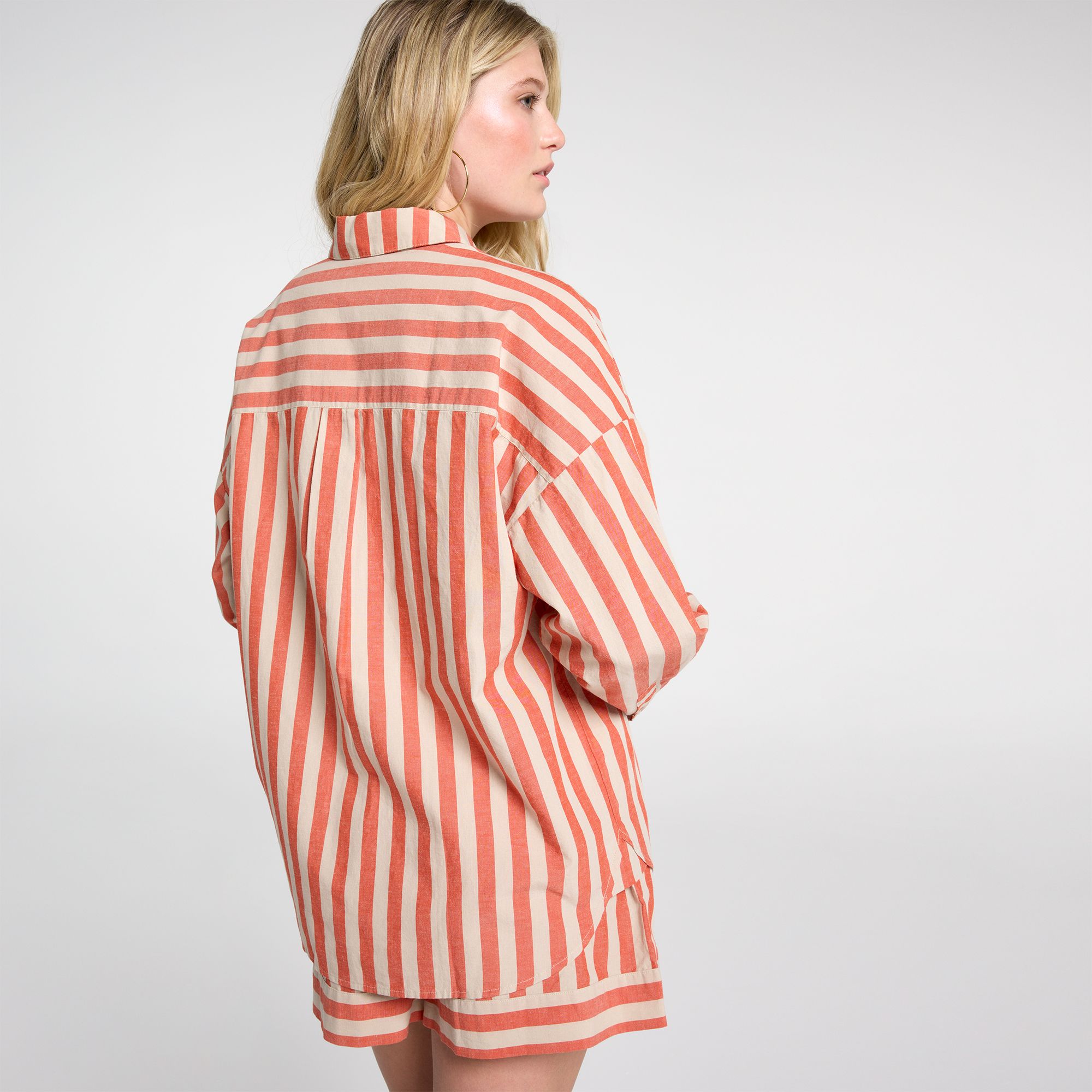 CALIA Women's Swim Button Down Pocket Stripe Shirt product image