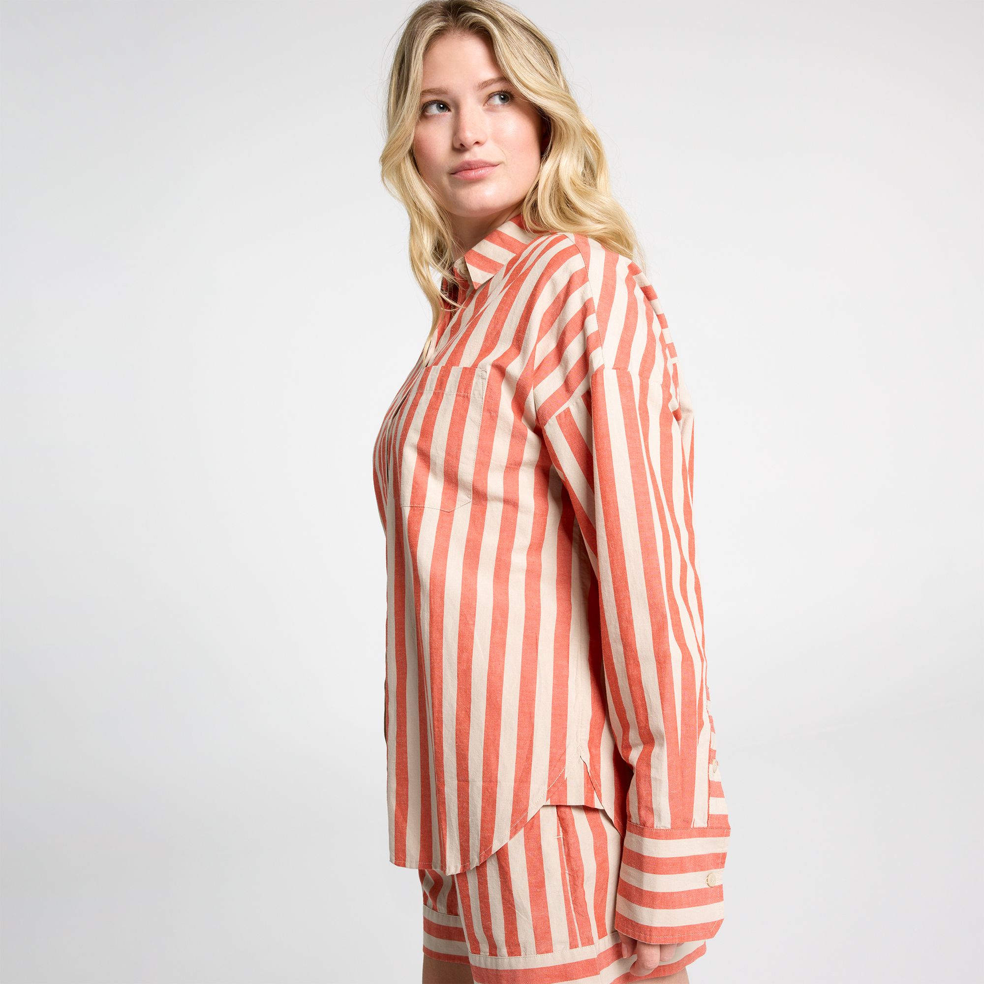 CALIA Women's Swim Button Down Pocket Stripe Shirt product image