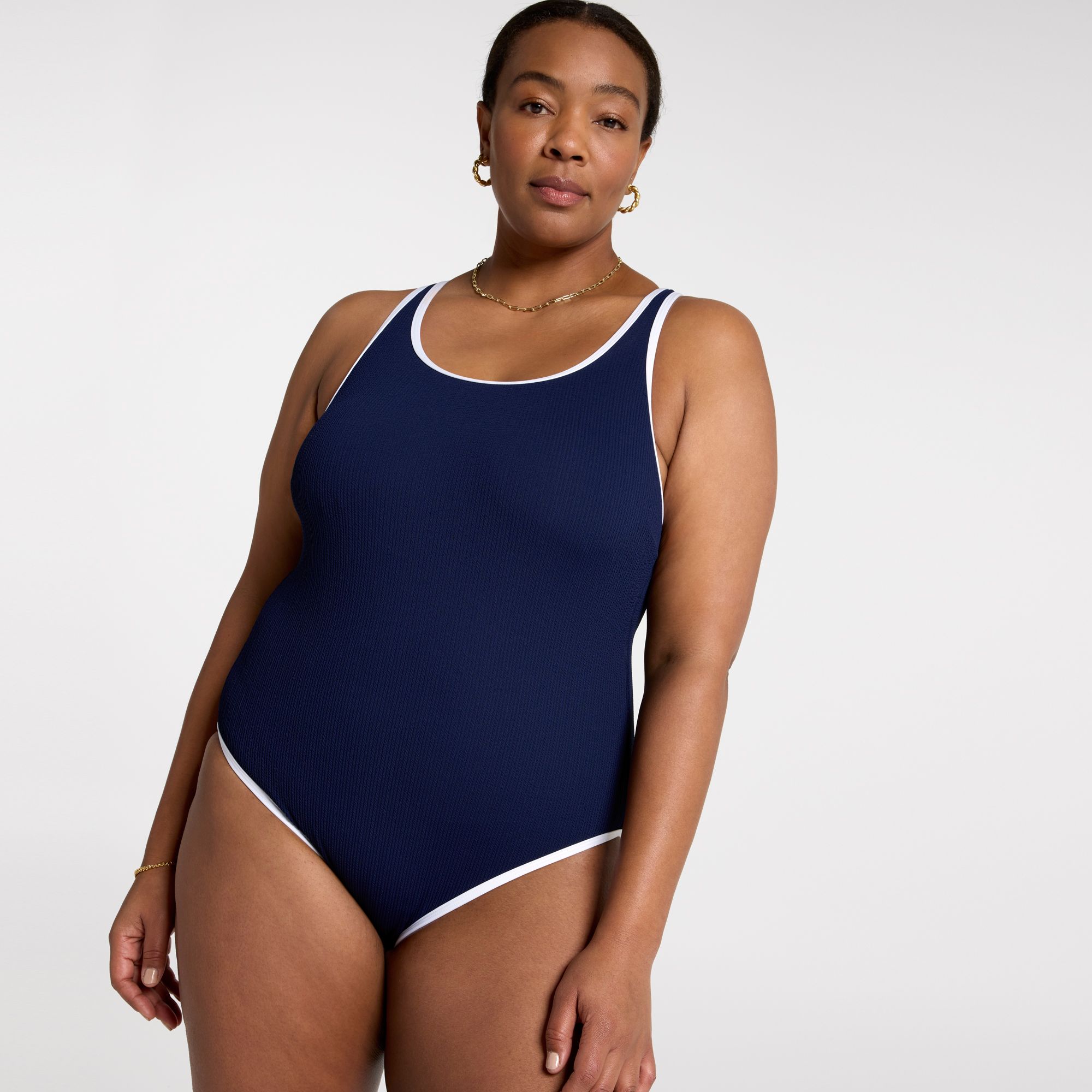 CALIA Women's Tipped Simple One Piece Swimsuit product image