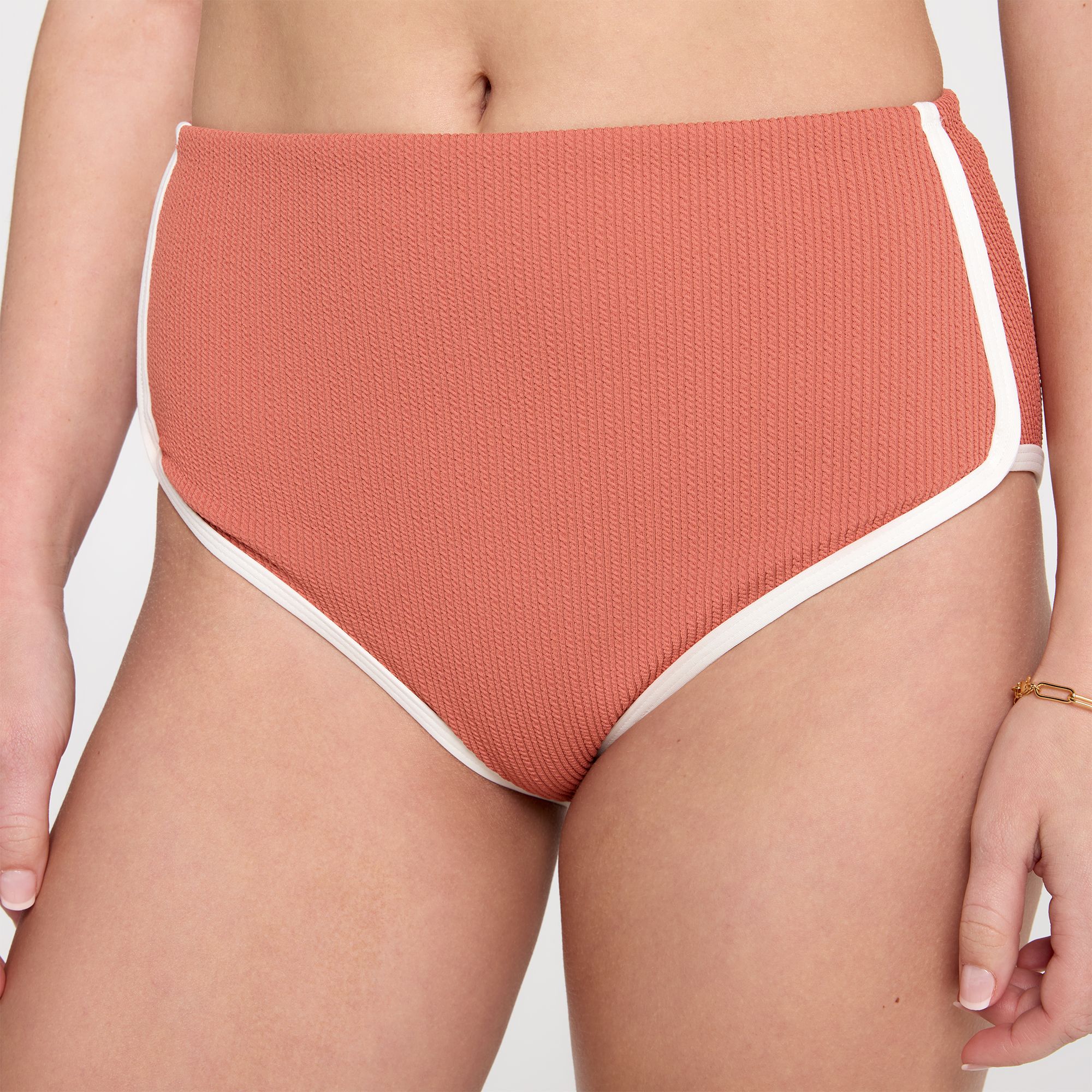 CALIA Women's Tipped High Rise Bikini Swim Bottoms product image